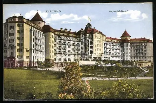 AK Karlsbad, Blick auf das Imperial-Hotel