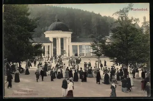 AK Marienbad, Konzert am Ferdinandsbrunnen