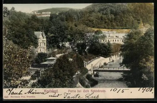 AK Karlsbad, Cafe Schönbrunn