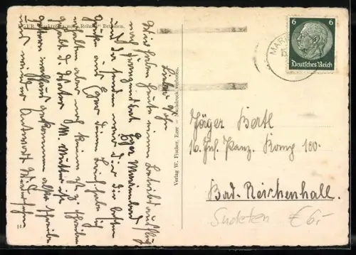 AK Eger, Marktplatz mit Roland-Brunnen