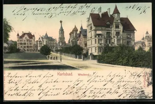 AK Karlsbad, Westend, Strassenpartie
