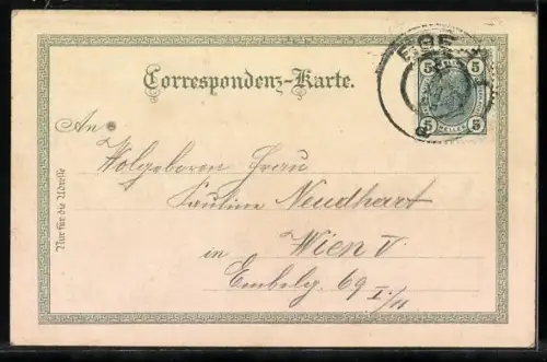 AK Eger, Egerer Ratskeller, Spaziergänger um 1900