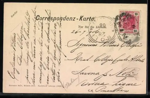 Künstler-AK Elbogen bei Karlsbad, Teilansicht mit Burg im 14. Jahrhundert