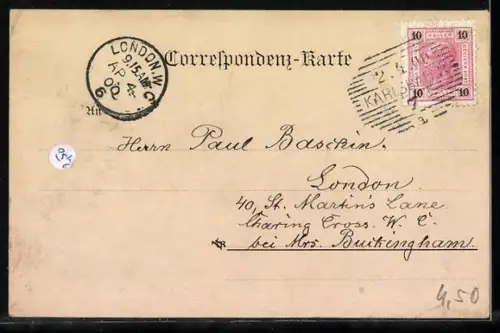 Künstler-AK Karlsbad, Sprudel-Colonnade im Schnee