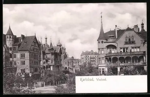 AK Karlsbad, Westend, Strassenpartie
