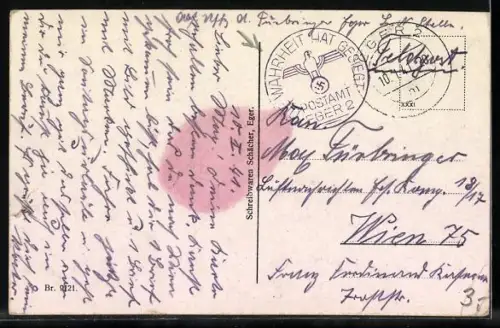 AK Eger, Insel Mühlerl mit Cafe-Restaurant