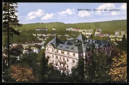 AK Marienbad, Blick auf die Jägerstrasse