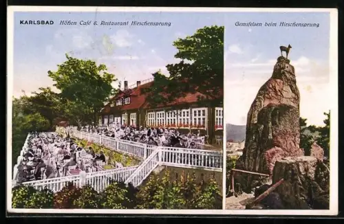 AK Karlsbad, Höhen Cafe & Restaurant Hirschensprung, Gemsfelsen