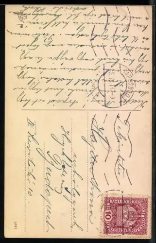 AK Karlsbad, Der neue Schlossbrunnen, Turmgebäude