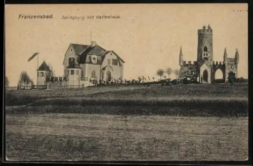 AK Franzensbad, Salingburg mit Cafe