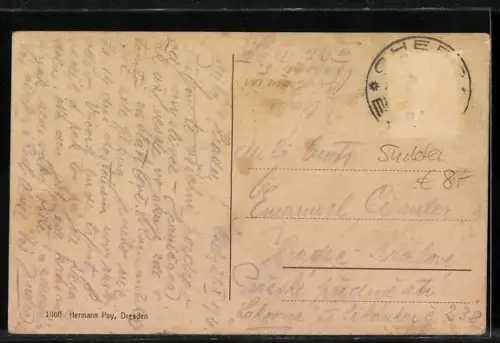 AK Eger, Gasthaus Insel-Mühlerl vom Wasser aus