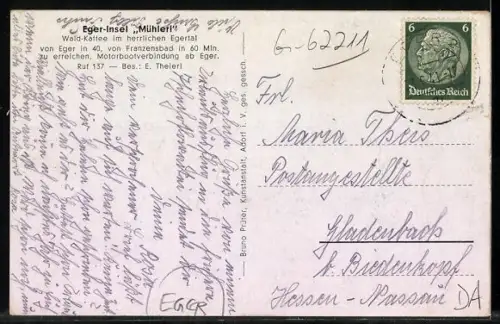 AK Eger, Eger-Insel Mühlerl, Wald-Kaffee