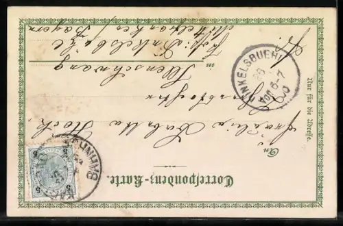 Lithographie Karlsbad, Partie im Stadtpark