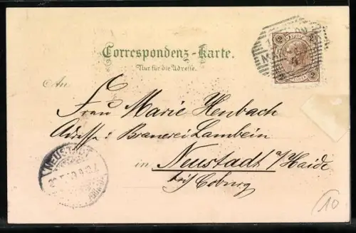 Lithographie Marienbad, Kreuzbrunnen-Colonnade mit Kurgästen