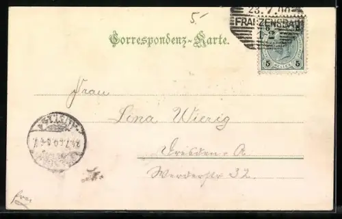 AK Franzensbad, Morgenzeile, Strassenpartie