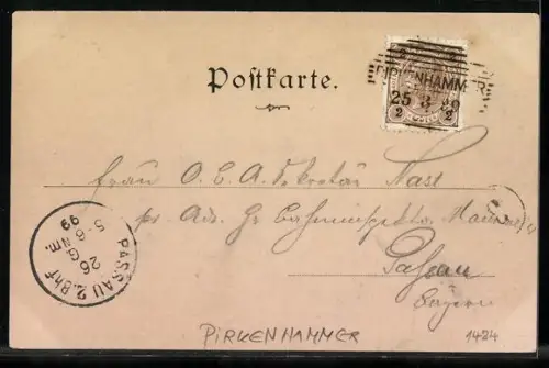 AK Pirkenhammer bei Carlsbad, Cafe Restaurant Schützenmühle, Inh. Fritz Unterer