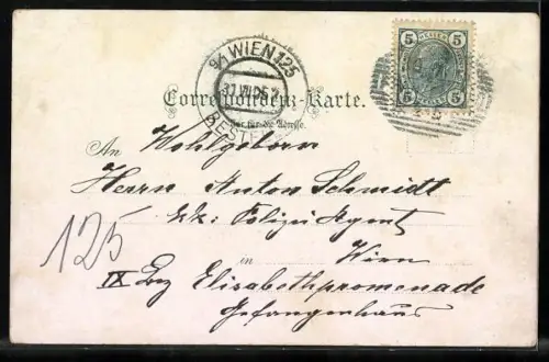 AK Franzensbad, Kirchgasse mit Geschäften und Passanten