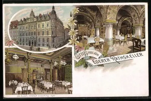 Lithographie Eger, Gasthaus Rathskeller