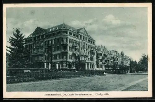 AK Franzensbad, Dr. Cartelierstrasse mit Königsvilla