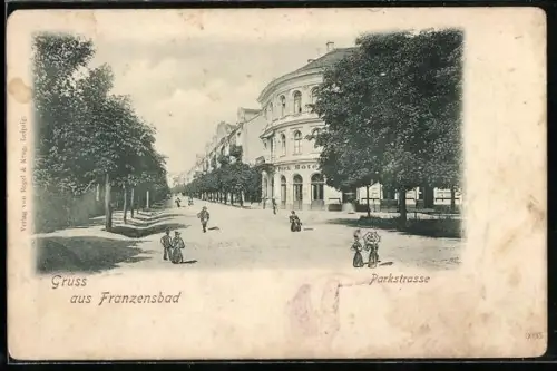 AK Franzensbad, Park Hotel in der Parkstrasse