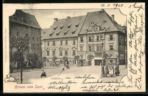 AK Eger, Partie am Stadthaus, Carl Adler