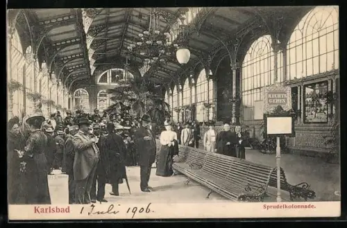 AK Karlsbad, Partie in der Sprudelkolonnade