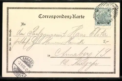 Lithographie Karlsbad, Partie am Kaiserbad