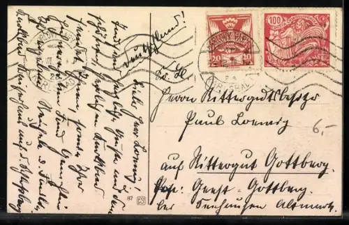 AK Karlsbad, Blick in die Mühlbrunnstrasse