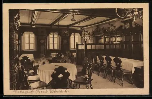 AK Gottesgab, Oppels Restaurant, Innenansicht vom Speiseraum