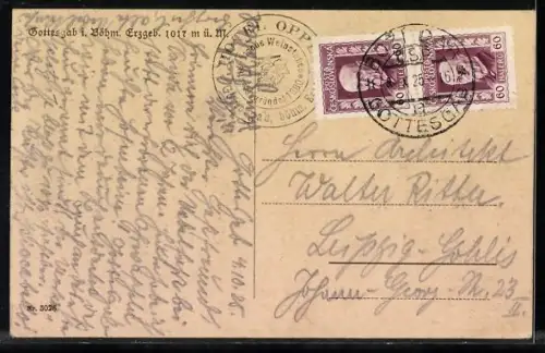 AK Gottesgab, Oppels Restaurant, Innenansicht vom Speiseraum