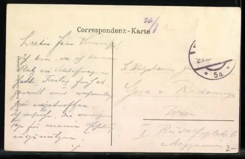 AK Marienbad, Obere Kaiserstrasse mit Geschäften