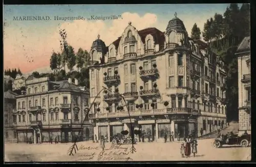 AK Marienbad, Königsvilla  in der Kaiserstrasse