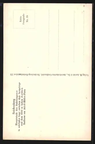 AK Reichenberg, Rathaus mit Brunnen