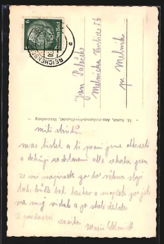 AK Reichenberg / Liberec, Haus an der Strasse zum Jeschken