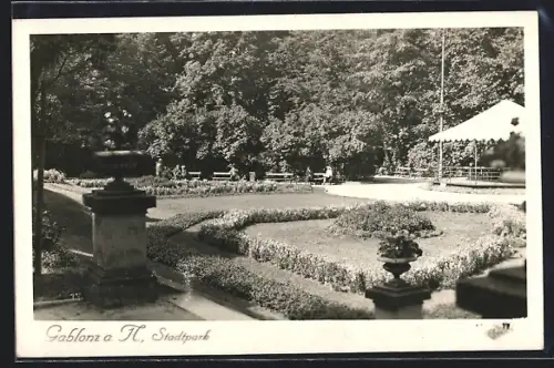 AK Gablonz a. N., Stadtpark