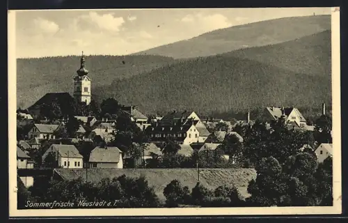 AK Neustadt a. T., Panorama mit Kirche