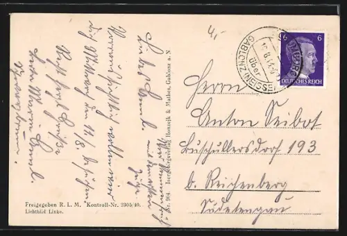 AK Gablonz /Neisse, Panorama, Isergebirge