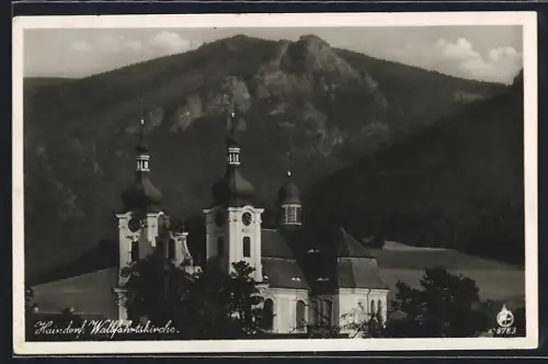 AK Haindorf /Isergebirge, Wallfahrtskirche mit Nussstein