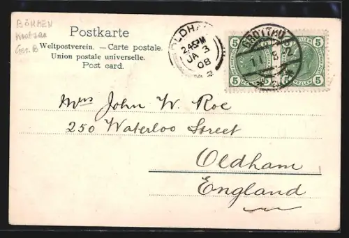 AK Grottau /Deutschböhmen, Ortsansicht mit Kirche aus der Vogelschau