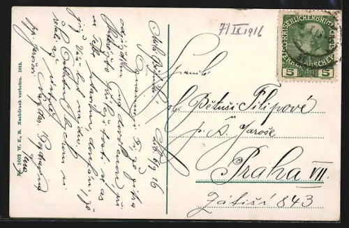 AK Reichenberg i. B., Theater und Post