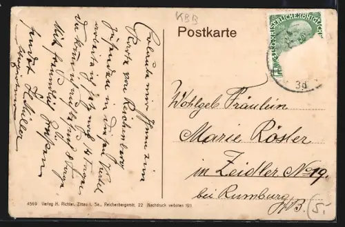 AK Reichenberg / Liberec, Villen Viertel aus der Vogelschau