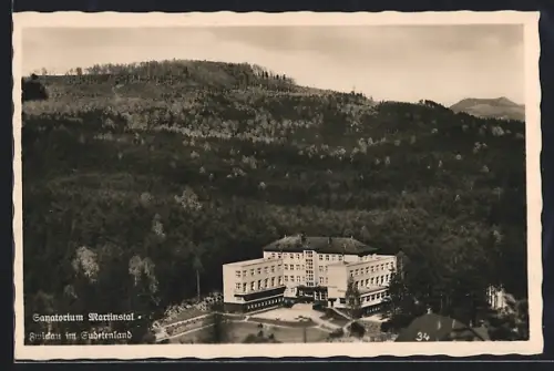 AK Zwickau im Sudetenland, Sanatorium Martinstal aus der Vogelschau