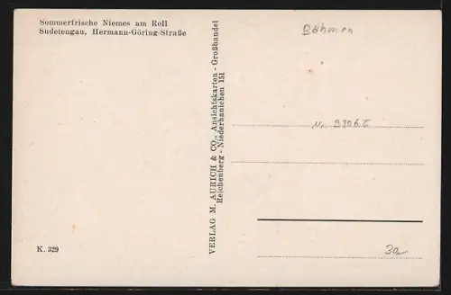 AK Niemes am Roll, Partie in der Hermann-Göring-Strasse