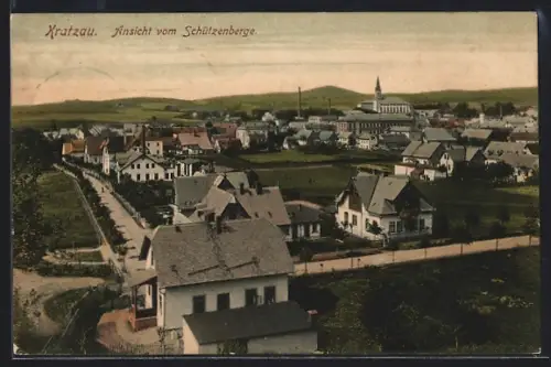 AK Kratzau, Ansicht vom Schützenberge