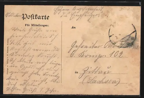 AK Kratzau, Ansicht vom Schützenberge