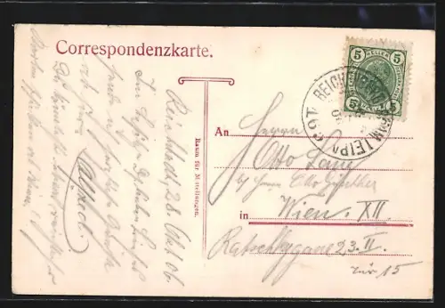 AK Reichstadt, Brückenpartie im Ort