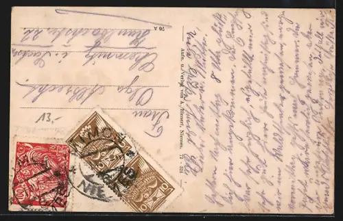 AK Niemes, Eppinger Strasse mit Blick zur Kirche