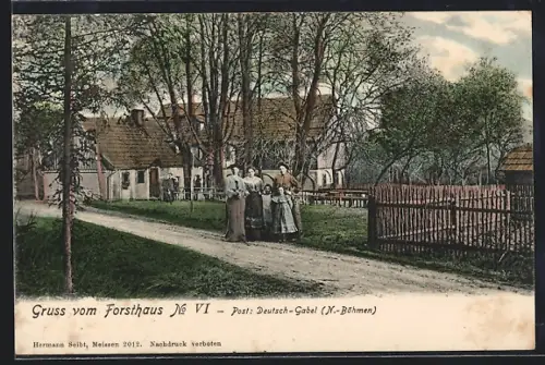 AK Deutsch-Gabel /N.-Böhmen, Forsthaus Nr. VI