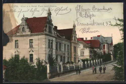 AK Leipa, Villen an der Kaiser Franz Josef-Strasse