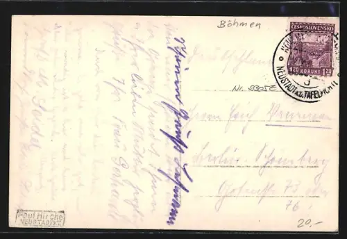 Foto-AK Neustadt (aT) / Nove Mesto Pod Smrkem, Rederngasse im Ortskern